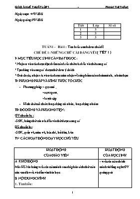 Giáo án Mĩ thuật lớp 3 - Năm học 2016-2017 - Phạm Thị Thắm